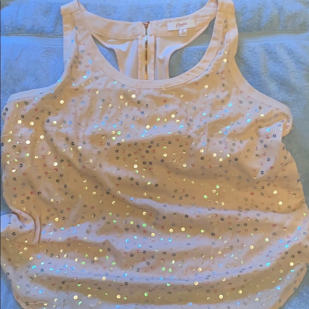 Pink sequined tank by Candies